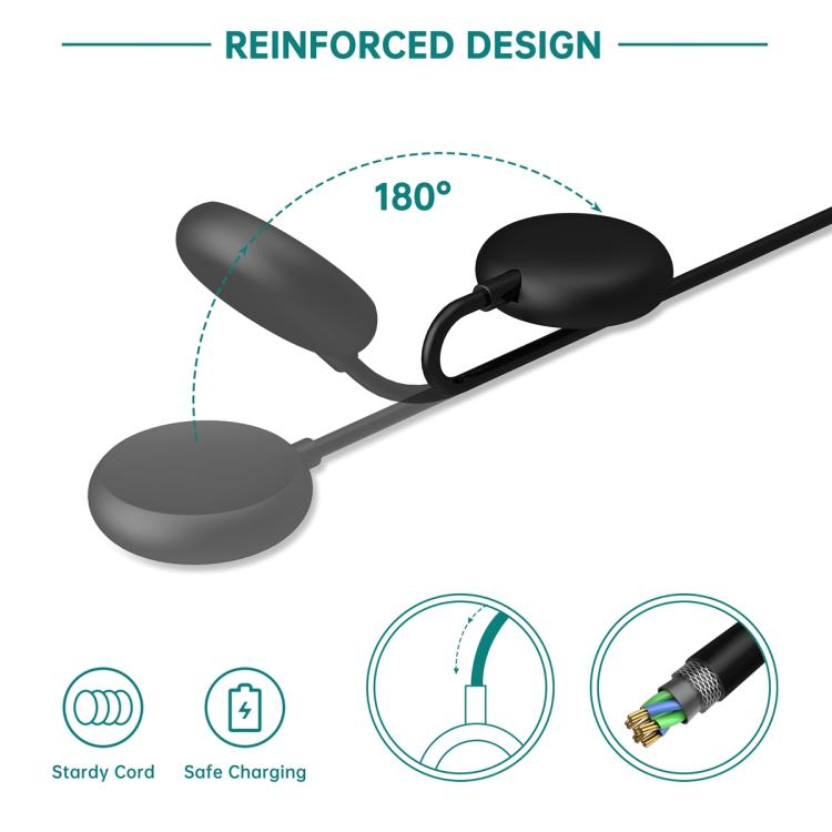 For Google Pixel Watch xDfind Smart Watch Magnetic Charging Cable, Length: 1m, Port:USB Port - Black