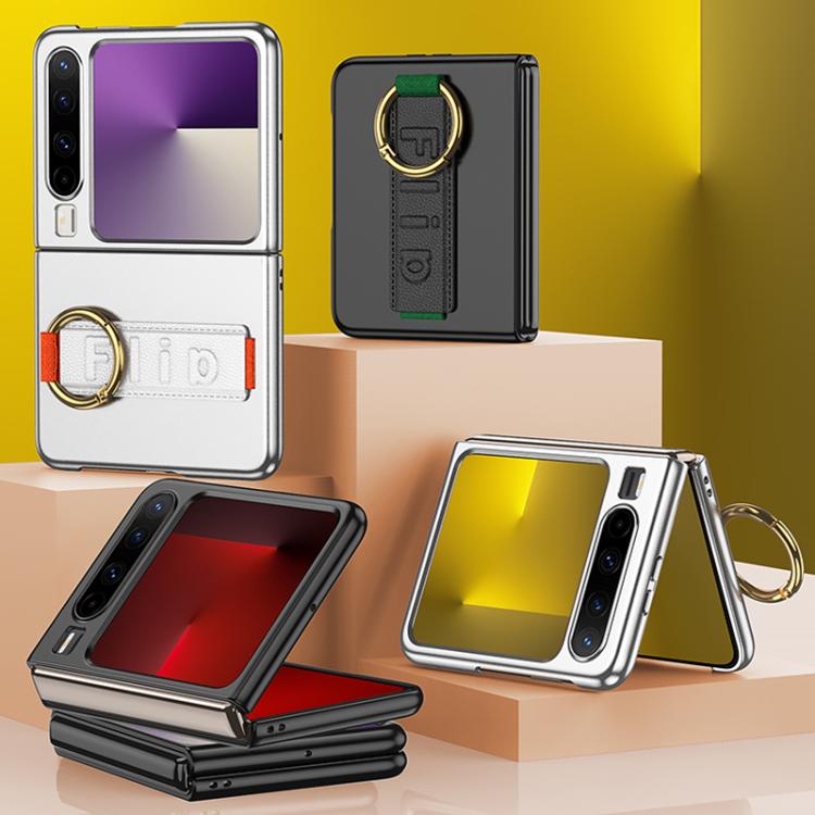 For Huawei Pura X GKK Ultra-thin Full Coverage Phone Flip Case with Wristband