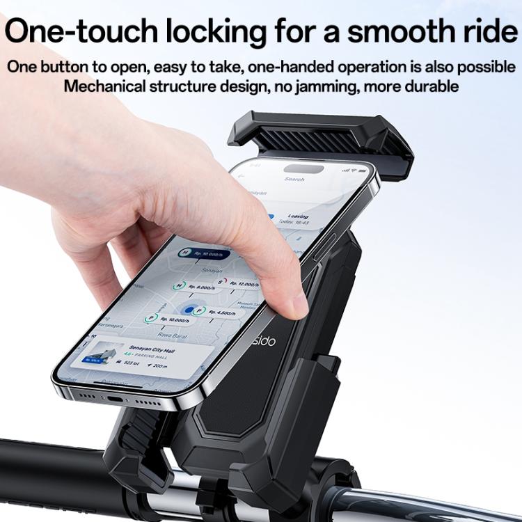 Yesido C331 360 Degree Adjustment Mechanical Locking Bicycle Phone Holder - Black