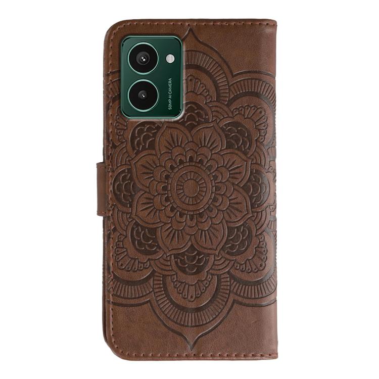 For HMD Pulse Pro Sun Mandala Embossing Pattern Phone Leather Case