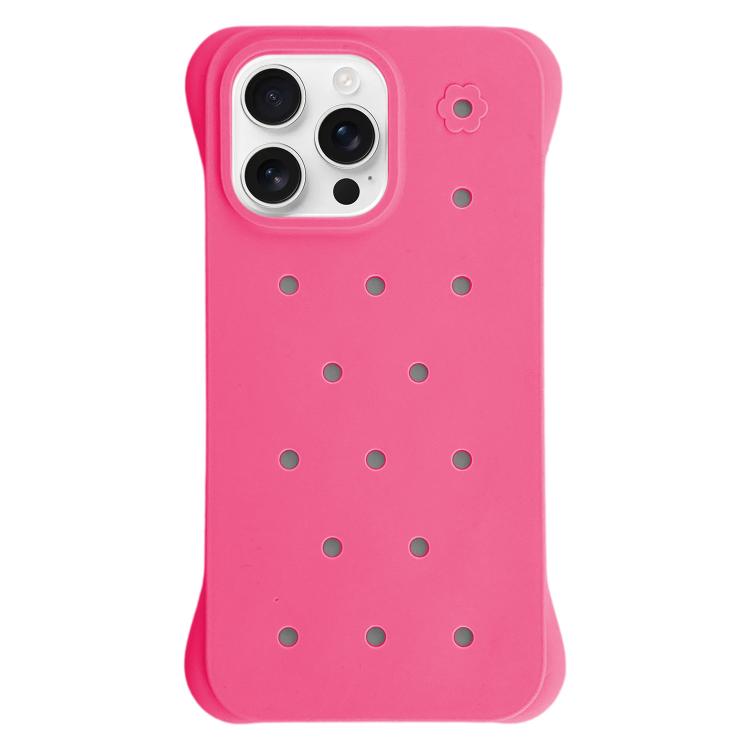 For iPhone 16 Pro Max Solid Color Holes Heat Dissipation PC Shockproof Phone Case