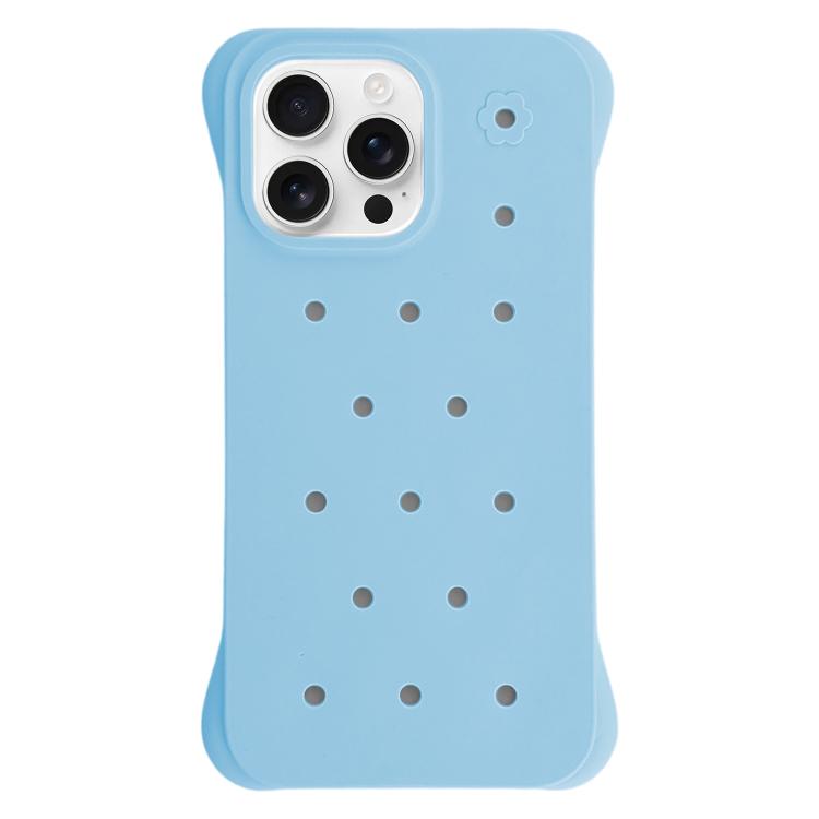 For iPhone 16 Pro Max Solid Color Holes Heat Dissipation PC Shockproof Phone Case