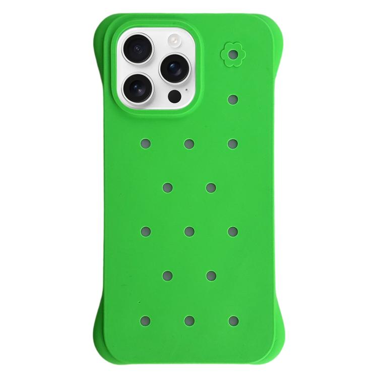 For iPhone 16 Pro Solid Color Holes Heat Dissipation PC Shockproof Phone Case