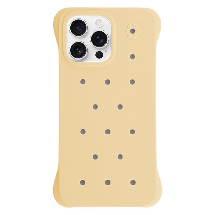 For iPhone 16 Pro Solid Color Holes Heat Dissipation PC Shockproof Phone Case