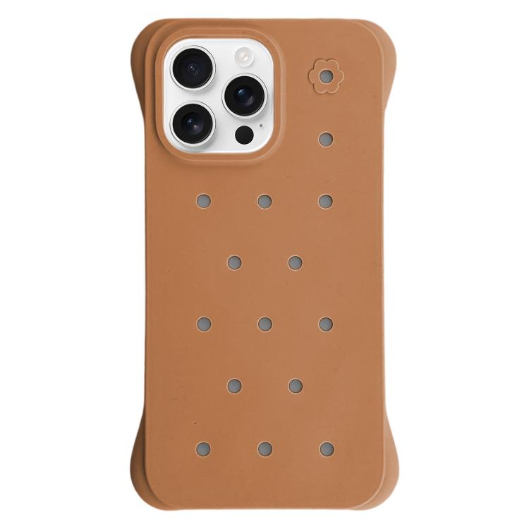 For iPhone 16 Pro Solid Color Holes Heat Dissipation PC Shockproof Phone Case