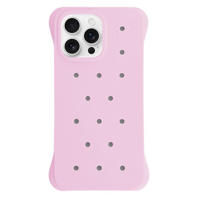 For iPhone 16 Pro Solid Color Holes Heat Dissipation PC Shockproof Phone Case