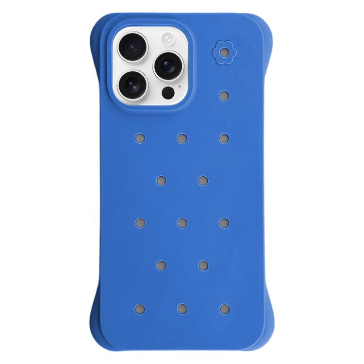 For iPhone 16 Pro Solid Color Holes Heat Dissipation PC Shockproof Phone Case