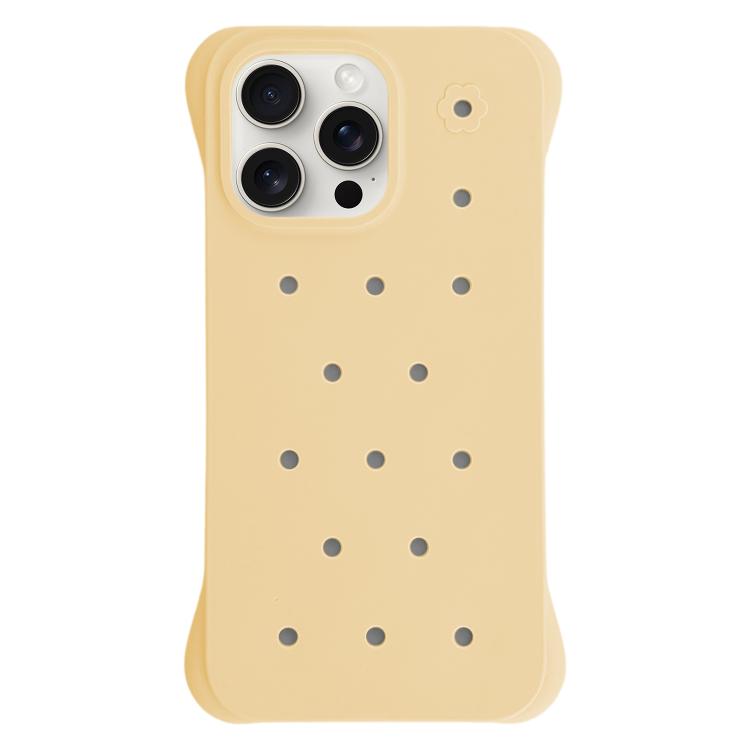 For iPhone 15 Pro Max Solid Color Holes Heat Dissipation PC Shockproof Phone Case