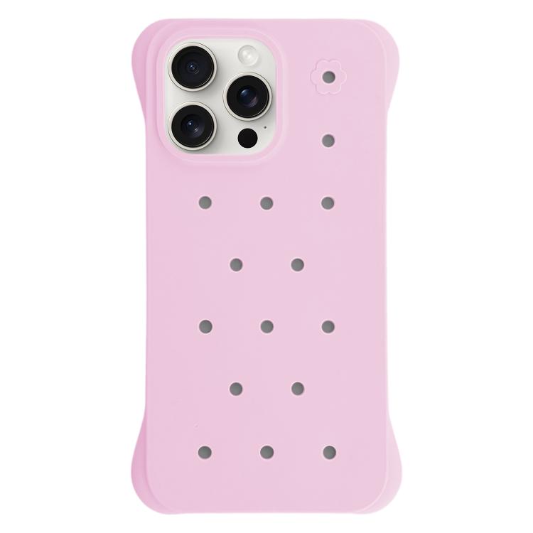 For iPhone 15 Pro Max Solid Color Holes Heat Dissipation PC Shockproof Phone Case