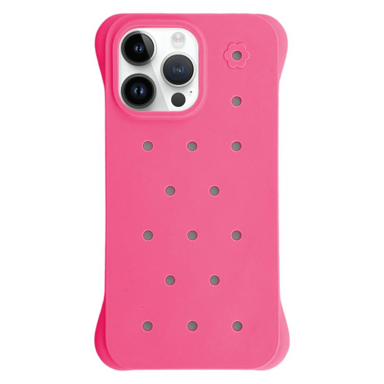 For iPhone 14 Pro Solid Color Holes Heat Dissipation PC Shockproof Phone Case