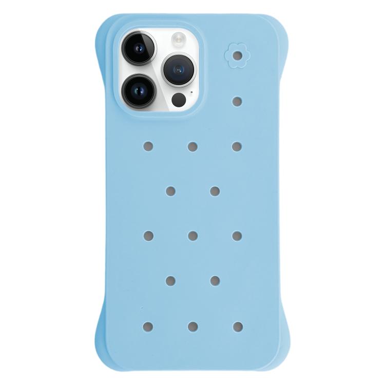 For iPhone 14 Pro Solid Color Holes Heat Dissipation PC Shockproof Phone Case
