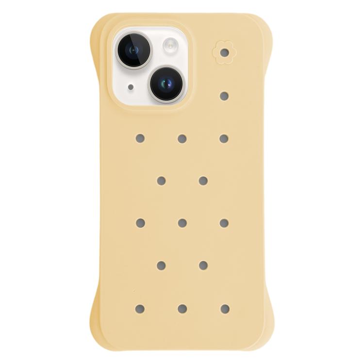 For iPhone 14 Plus Solid Color Holes Heat Dissipation PC Shockproof Phone Case