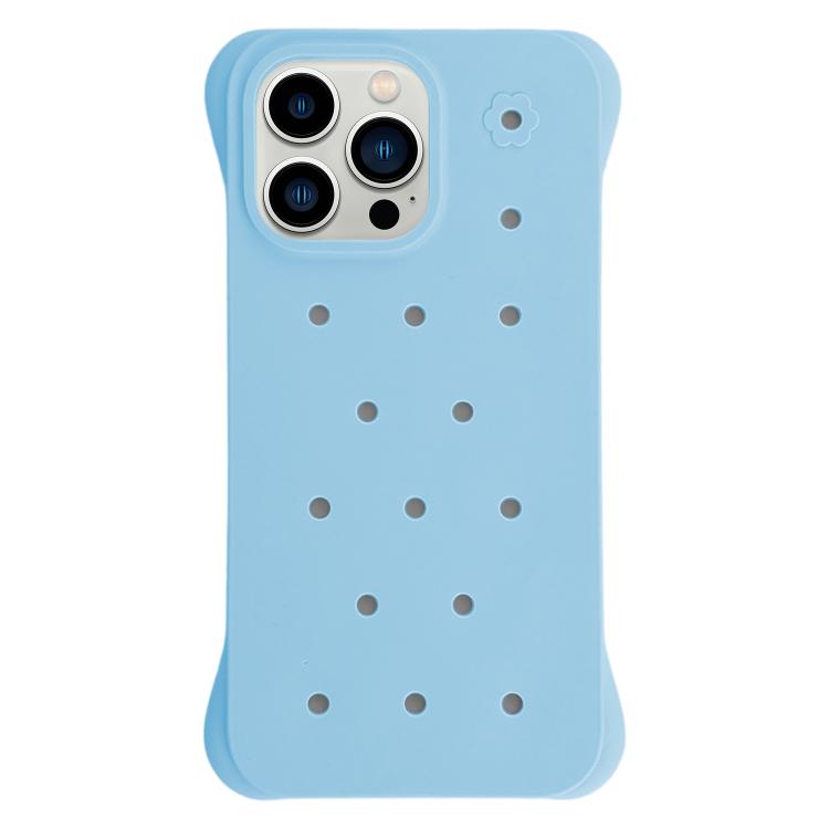 For iPhone 13 Pro Max Solid Color Holes Heat Dissipation PC Shockproof Phone Case