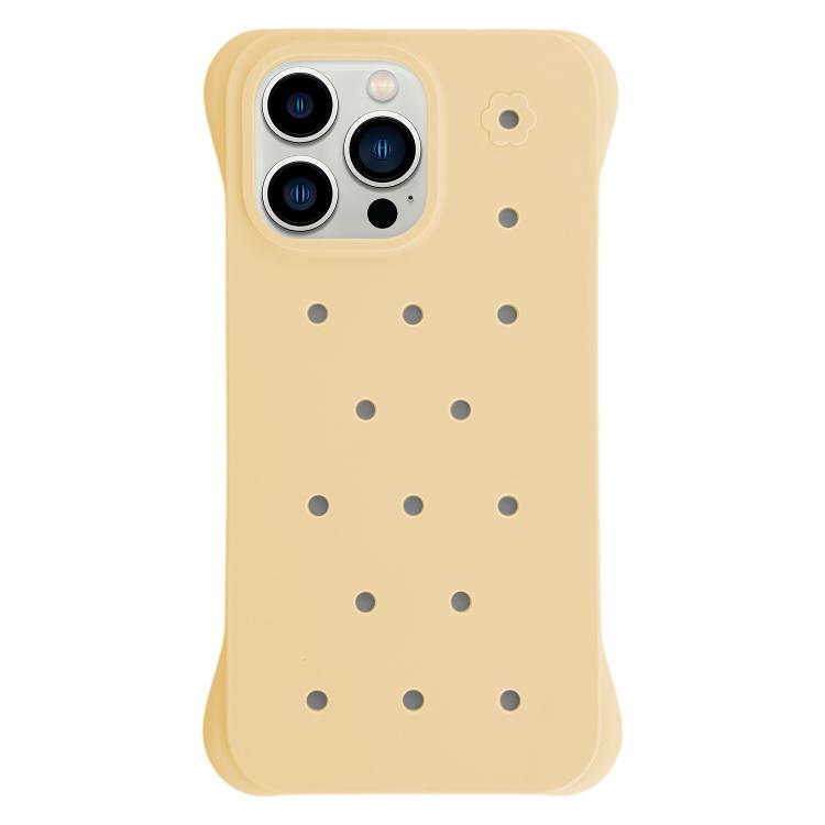 For iPhone 13 Pro Max Solid Color Holes Heat Dissipation PC Shockproof Phone Case