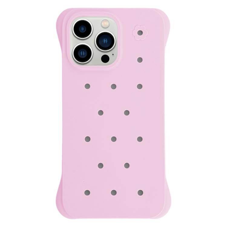 For iPhone 13 Pro Max Solid Color Holes Heat Dissipation PC Shockproof Phone Case