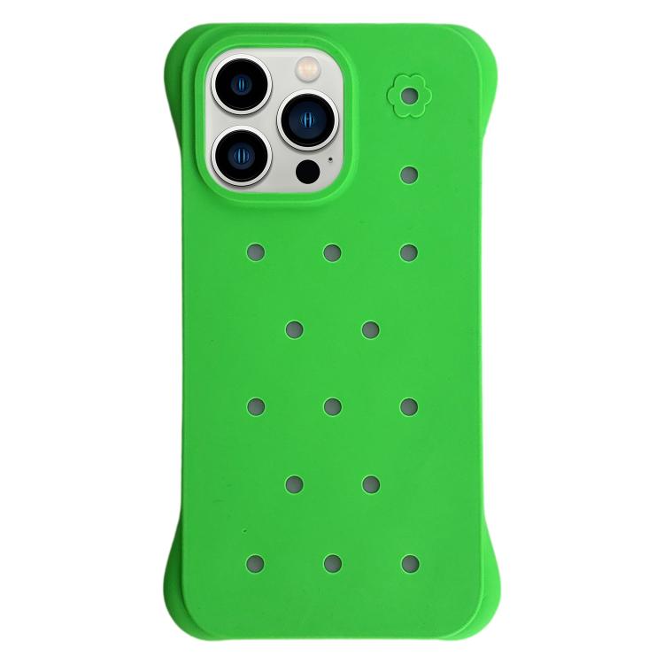 For iPhone 13 Pro Solid Color Holes Heat Dissipation PC Shockproof Phone Case