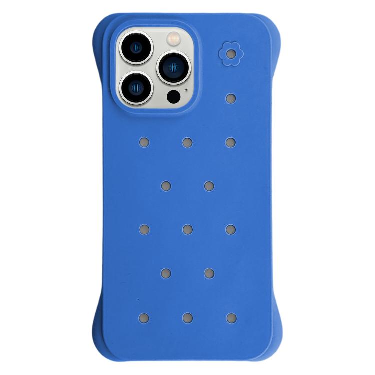 For iPhone 13 Pro Solid Color Holes Heat Dissipation PC Shockproof Phone Case