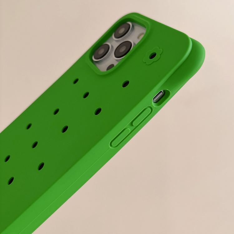 For iPhone 13 Pro Solid Color Holes Heat Dissipation PC Shockproof Phone Case