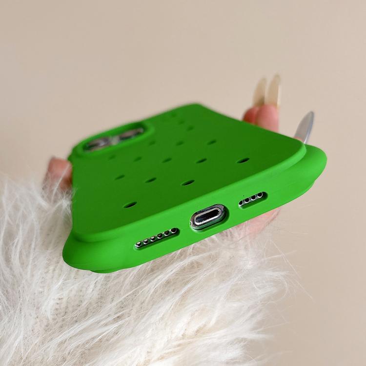 For iPhone 13 Pro Solid Color Holes Heat Dissipation PC Shockproof Phone Case
