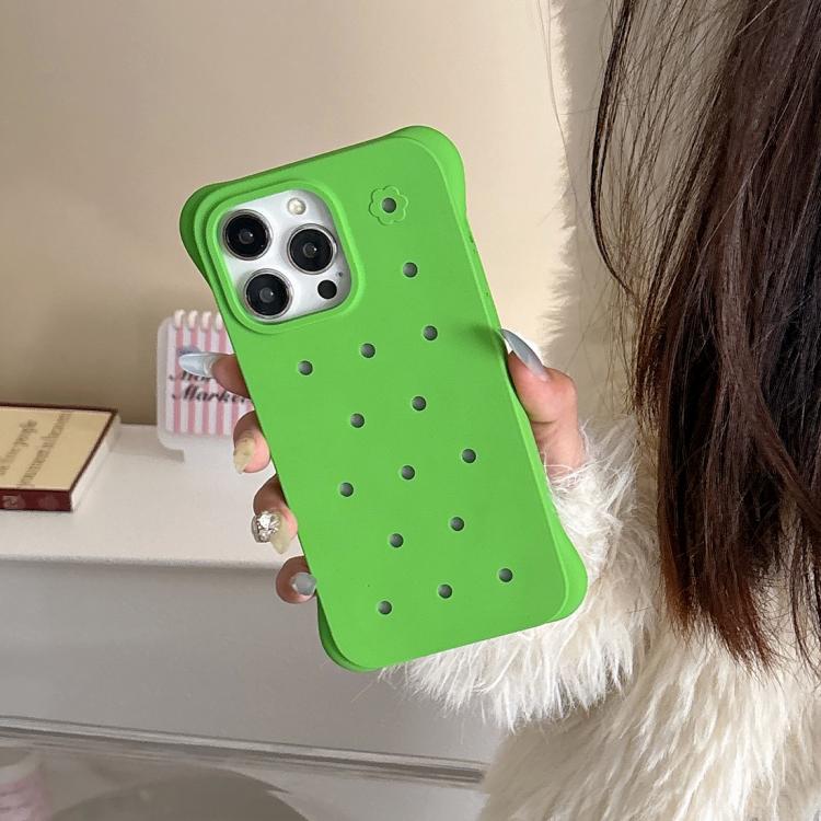 For iPhone 13 Pro Solid Color Holes Heat Dissipation PC Shockproof Phone Case