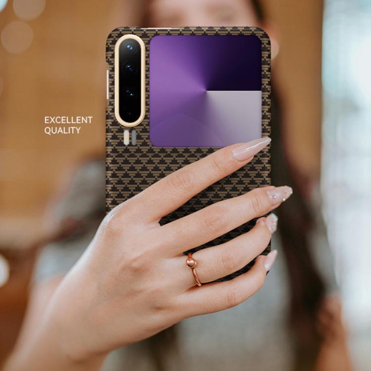 For Huawei Pura X Metal Frame Nanofiber MagSafe Magnetic Phone Case