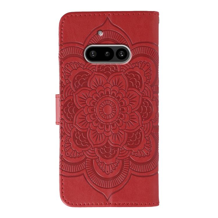For Nothing Phone 3a Sun Mandala Embossing Pattern Phone Leather Case