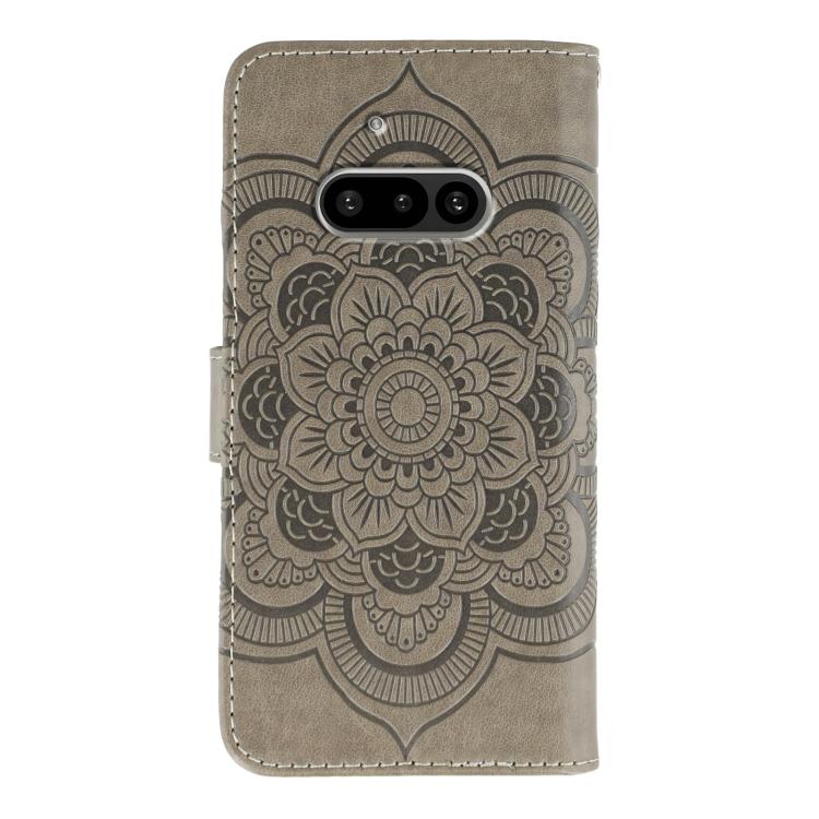 For Nothing Phone 3a Sun Mandala Embossing Pattern Phone Leather Case