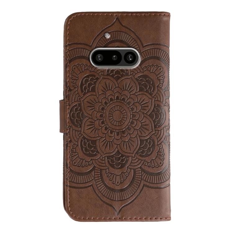 For Nothing Phone 3a Sun Mandala Embossing Pattern Phone Leather Case
