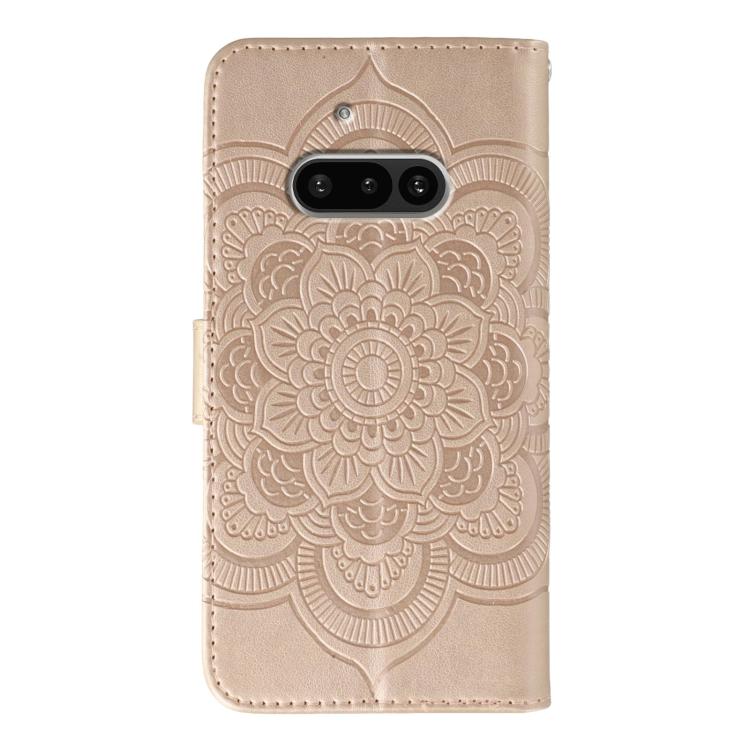 For Nothing Phone 3a Sun Mandala Embossing Pattern Phone Leather Case