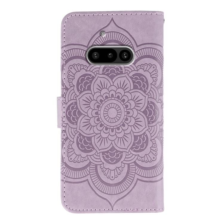 For Nothing Phone 3a Sun Mandala Embossing Pattern Phone Leather Case