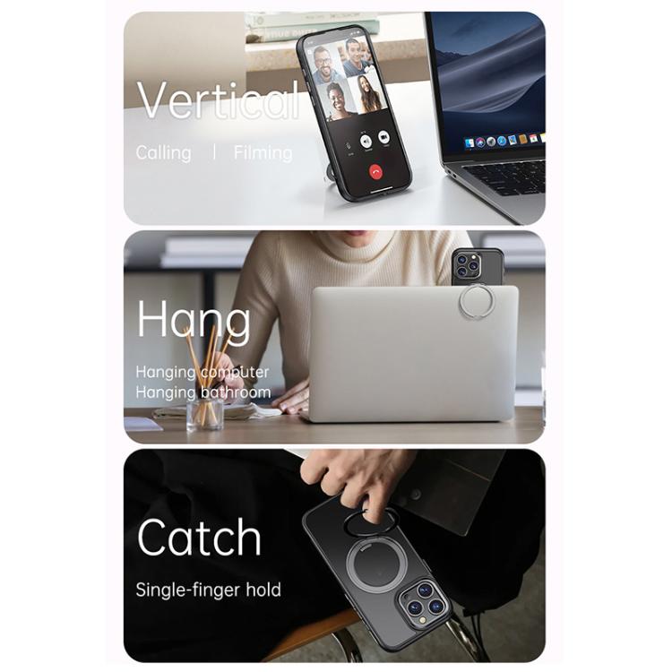 For iPhone 16 Pro Max Gear 360 Rotation MagSafe Holder Phone Case