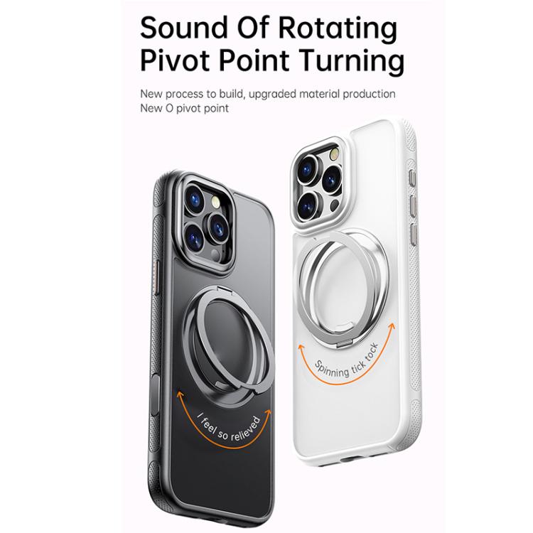 For iPhone 16 Pro Max Gear 360 Rotation MagSafe Holder Phone Case