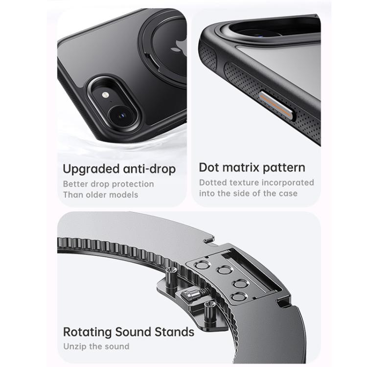 For iPhone 17e / 16e Gear 360 Rotation MagSafe Holder Phone Case
