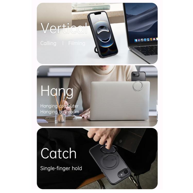 For iPhone 17e / 16e Gear 360 Rotation MagSafe Holder Phone Case