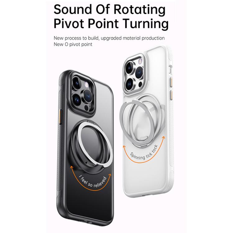 For iPhone 15 Pro Max Gear 360 Rotation MagSafe Holder Phone Case