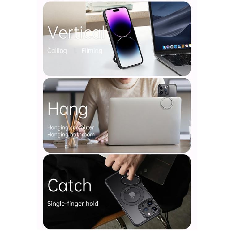 For iPhone 15 Pro Max Gear 360 Rotation MagSafe Holder Phone Case