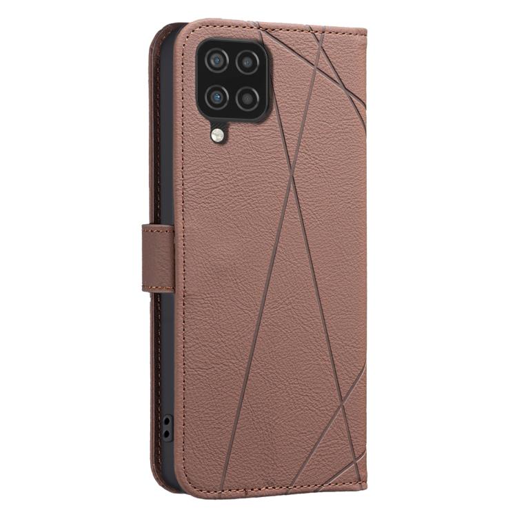 For Samsung Galaxy A22 4G Geometric Pattern RFID Leather Phone Case