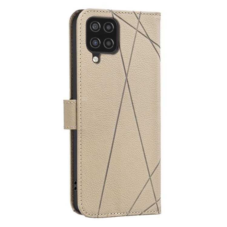 For Samsung Galaxy A22 4G Geometric Pattern RFID Leather Phone Case