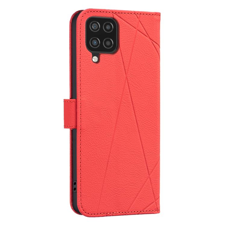 For Samsung Galaxy A22 4G Geometric Pattern RFID Leather Phone Case
