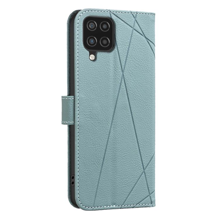 For Samsung Galaxy A22 4G Geometric Pattern RFID Leather Phone Case