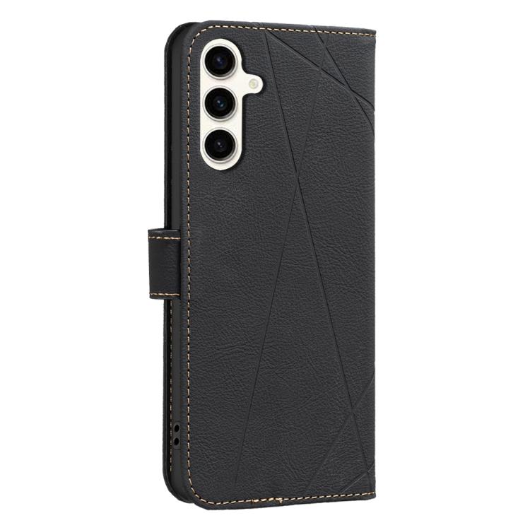 For Samsung Galaxy A25 5G Geometric Pattern RFID Leather Phone Case