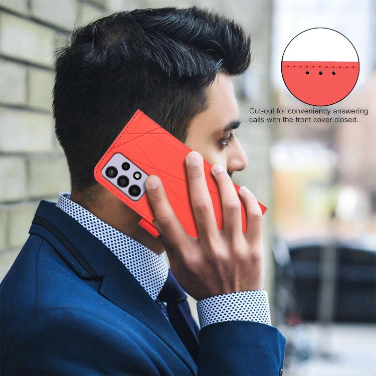 For Samsung Galaxy A32 4G Geometric Pattern RFID Leather Phone Case