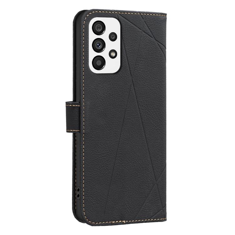 For Samsung Galaxy A33 Geometric Pattern RFID Leather Phone Case