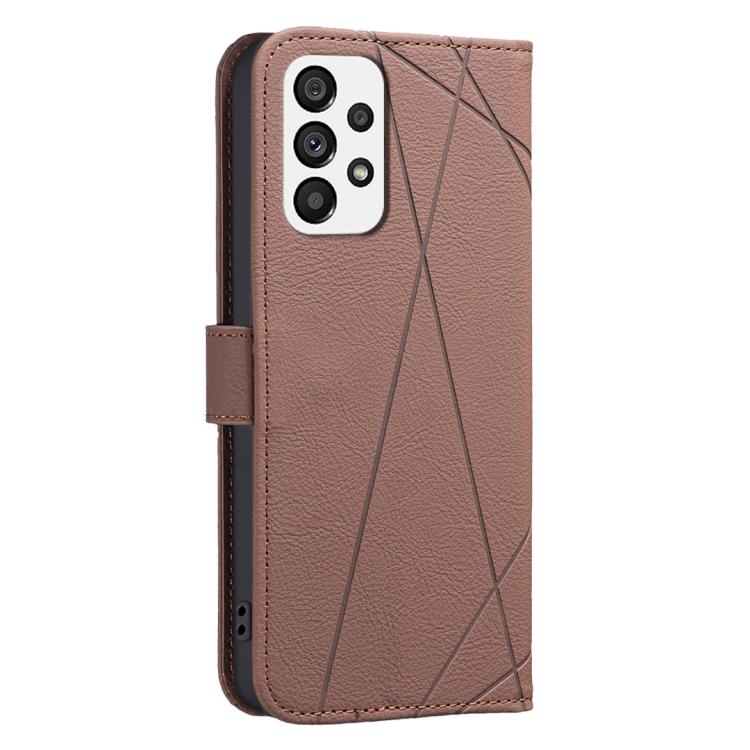 For Samsung Galaxy A73 5G Geometric Pattern RFID Leather Phone Case