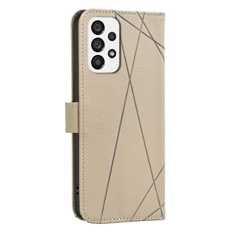 For Samsung Galaxy A73 5G Geometric Pattern RFID Leather Phone Case