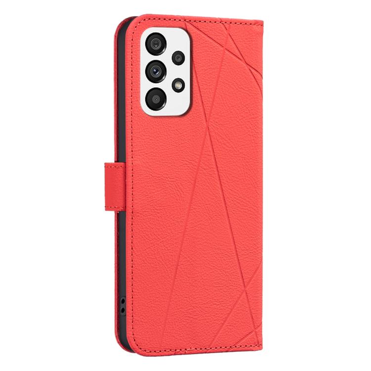 For Samsung Galaxy A73 5G Geometric Pattern RFID Leather Phone Case