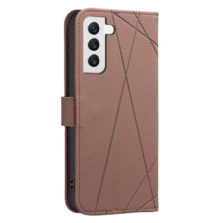 For Samsung Galaxy S22 5G Geometric Pattern RFID Leather Phone Case