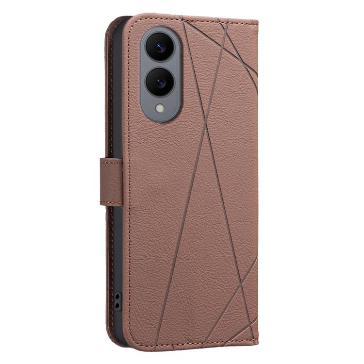 For Samsung Galaxy S25 Edge 5G Geometric Pattern RFID Leather Phone Case