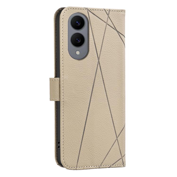 For Samsung Galaxy S25 Edge 5G Geometric Pattern RFID Leather Phone Case