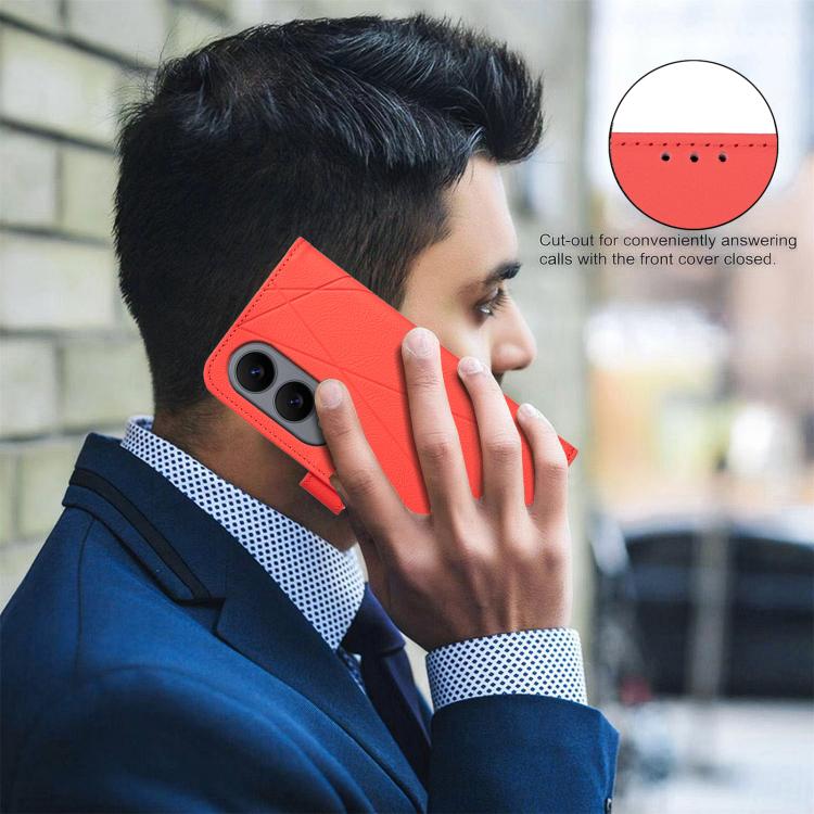 For Samsung Galaxy S25 Edge 5G Geometric Pattern RFID Leather Phone Case
